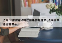 上海市区块链公司注册条件是什么[上海区块链运营中心]