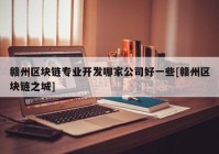 赣州区块链专业开发哪家公司好一些[赣州区块链之城]